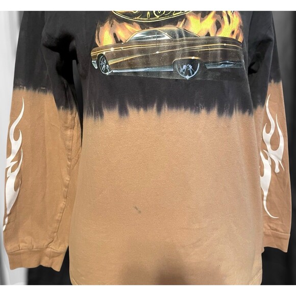 Hot Wheels Black & Brown Dip Dye Long Sleeve Flame Car Graphic - Picture 10 of 14